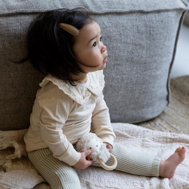 Dirkje girls trousers soft green striped muslin