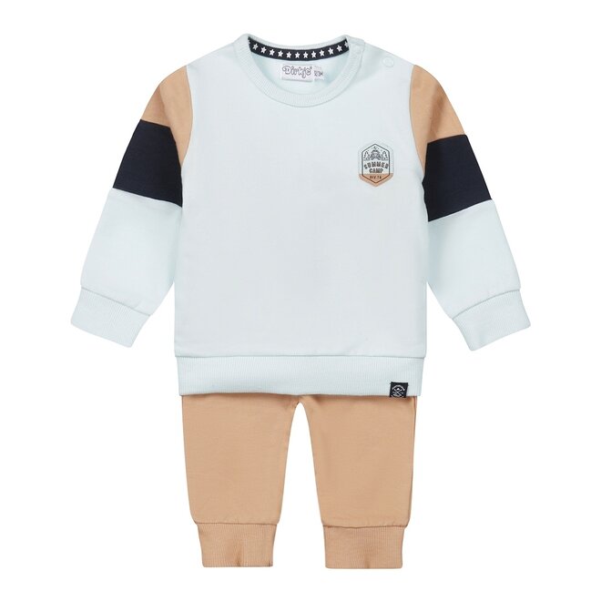 Dirkje Jungen Baby Set Pullover Jogginghose hellblau braun