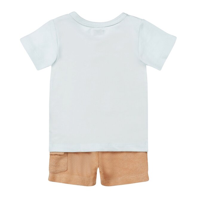Dirkje Jungen Baby Set T-shirt Shorts hellblau hellbraun