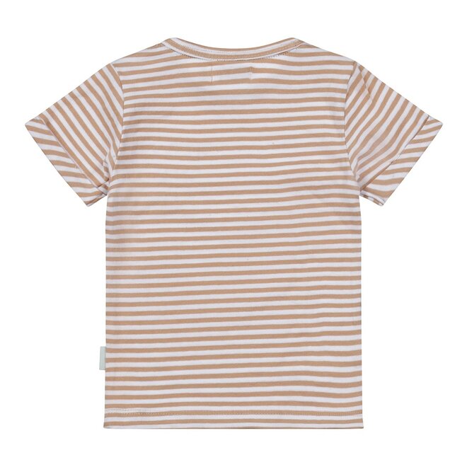 Dirkje boys T-shirt light brown white striped