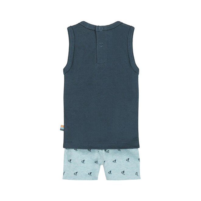 Dirkje jongens baby set tanktop shorts petrol blauw