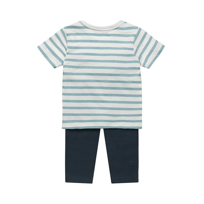 Dirkje boys baby set T-shirt shorts blue petrol