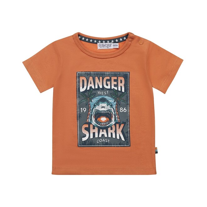 Dirkje Jungen T-shirt dunkelorange Hai