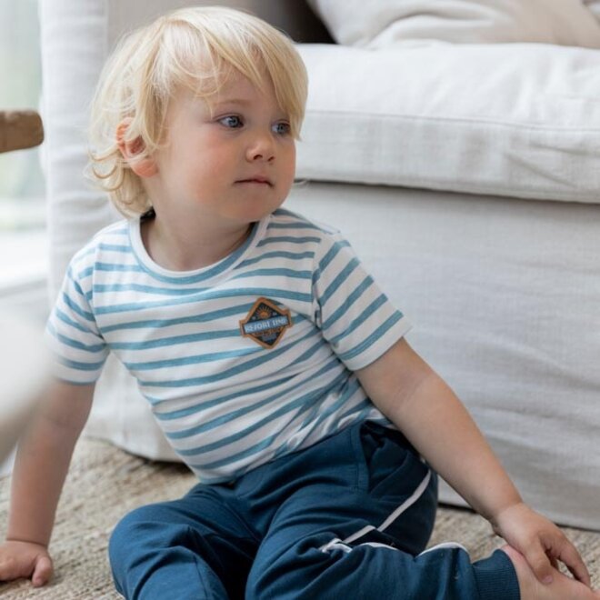 Dirkje Jungen T-shirt blau weiß gestreift