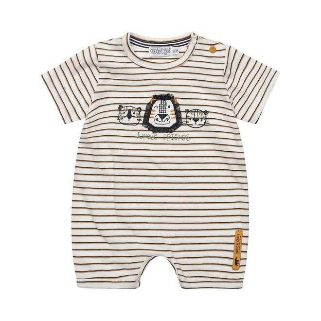 Dirkje boys baby suit white striped short sleeve