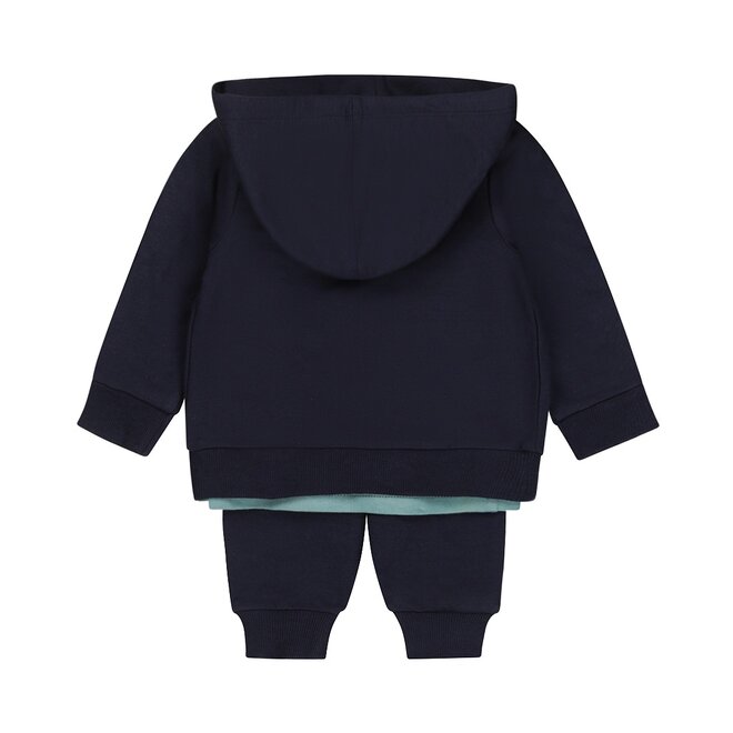 Dirkje Jungen Baby Set Strickjacke T-shirt Shorts blau