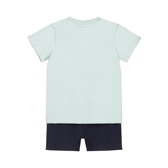 Dirkje boys baby set T-shirt shorts light blue dino