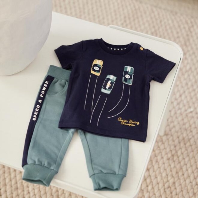 Dirkje jongens baby set T-shirt joggingbroek donkerblauw