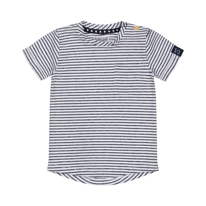 Dirkje boys T-shirt dark blue white striped