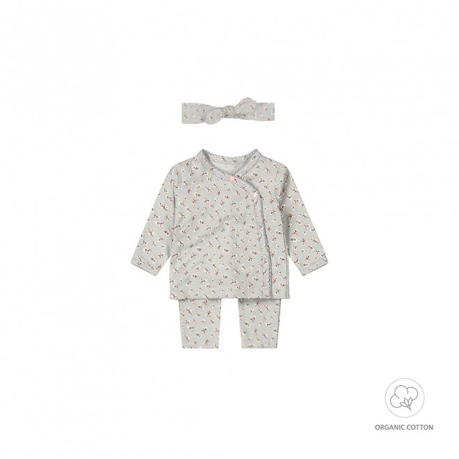 Dirkje meisjes baby bio longsleeve broek haarband zachtblauw