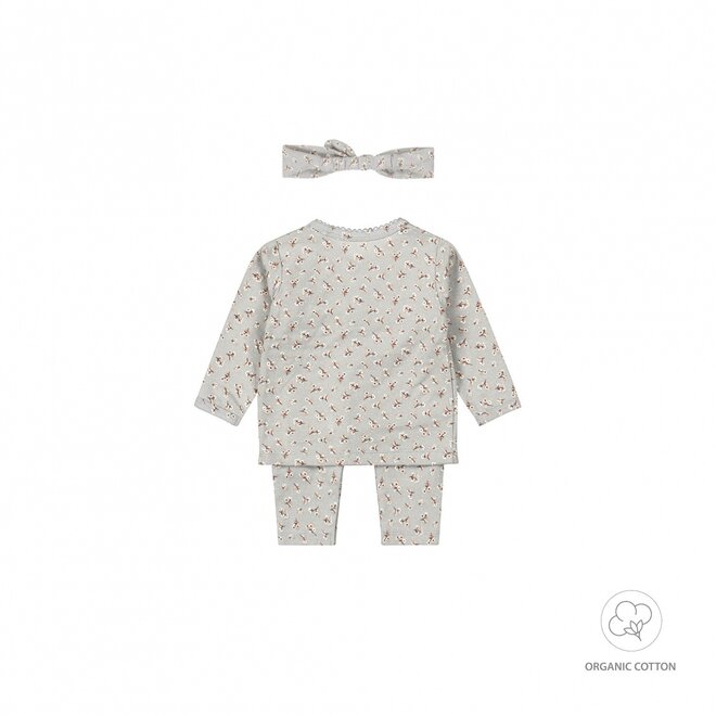 Dirkje meisjes baby bio longsleeve broek haarband zachtblauw