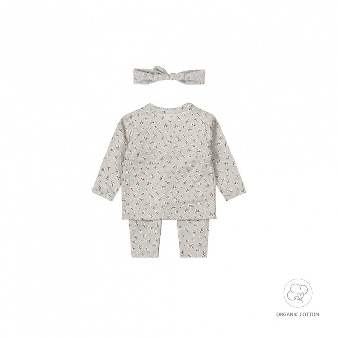 Dirkje Mädchen Baby Bio Longsleeve Hose Haarband weich blau