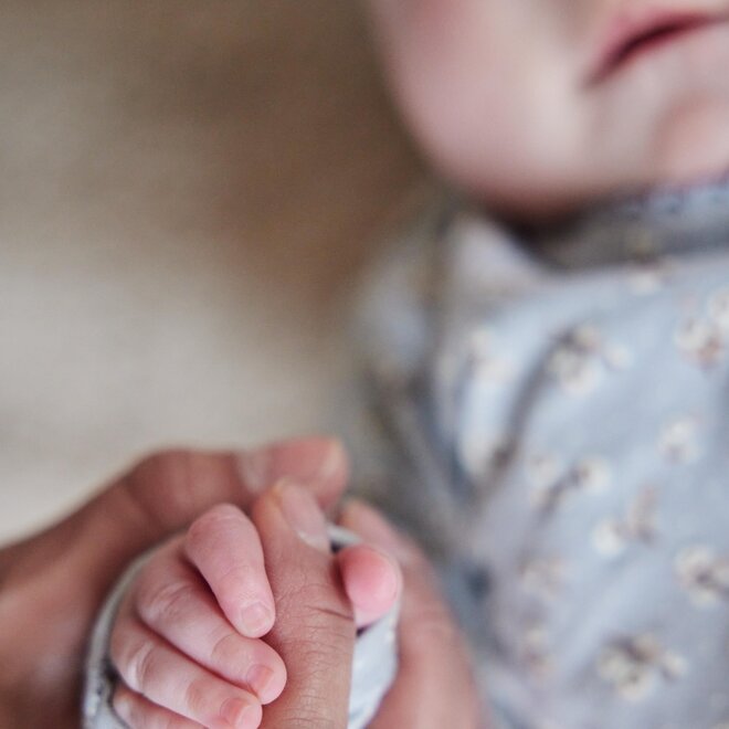 Dirkje meisjes baby bio longsleeve broek haarband zachtblauw