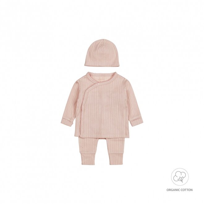 Dirkje Mädchen Baby Bio-Langarmhose Mütze soft pink