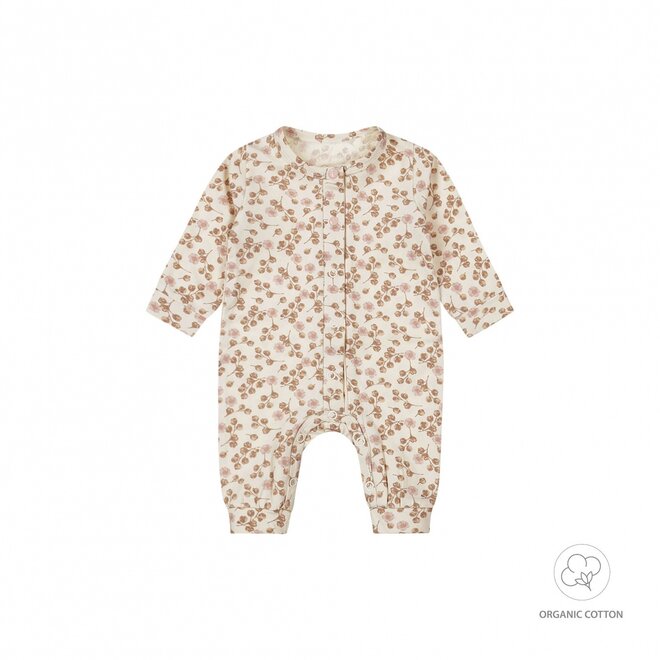 Dirkje Mädchen Baby Bio-Schlafanzug off white Blumen