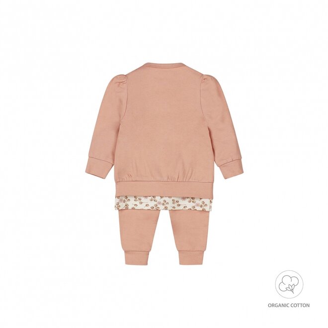 Dirkje girls baby organic longsleeve cardigan trousers pink