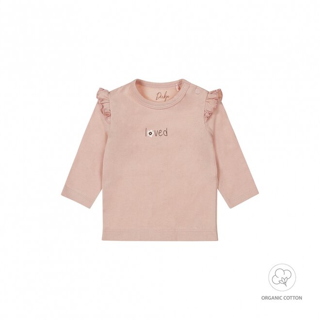 Dirkje Mädchen Baby Bio Longsleeve zartrosa Rüschen