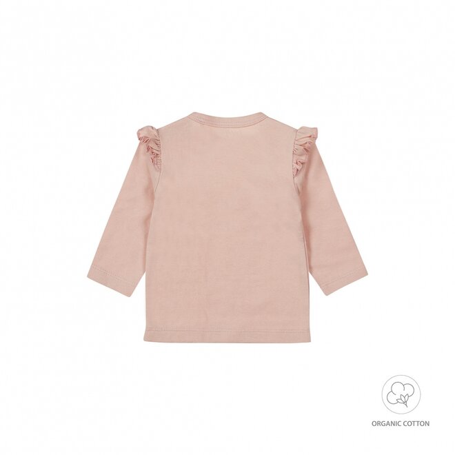 Dirkje Mädchen Baby Bio Longsleeve zartrosa Rüschen
