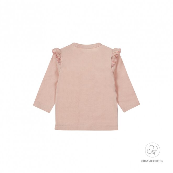 Dirkje girls baby organic longsleeve soft pink ruffles