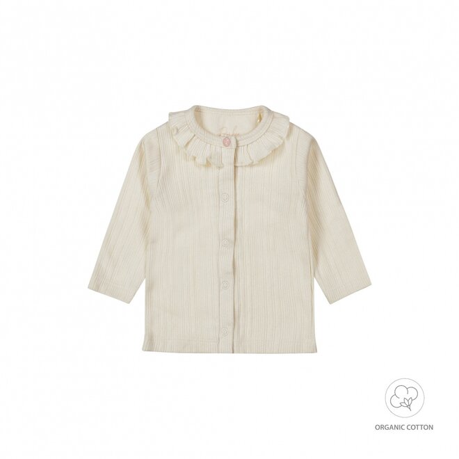 Dirkje girls baby organic cardigan off white collar