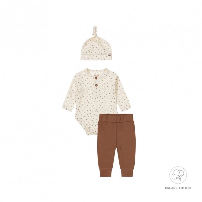 Dirkje Unisex-Baby Bio-Body Hose Mütze braun off white
