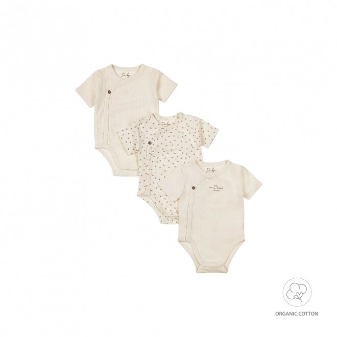 Dirkje unisex baby organic sleepsuit 3 pcs off white