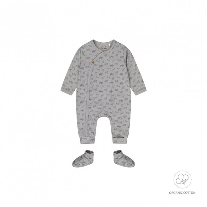 Dirkje Jungen Baby Bio-Schlafanzug Hausschuhe weich blau