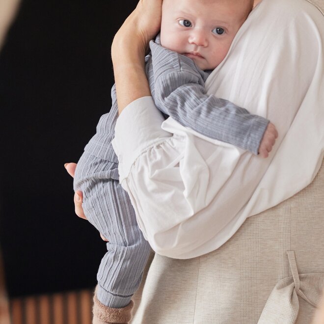 Dirkje jongens baby bio broek 2 stuks zachtblauw bruin