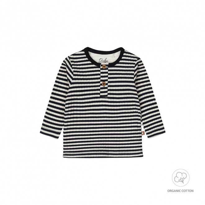 Dirkje boys baby organic longsleeve dark blue striped