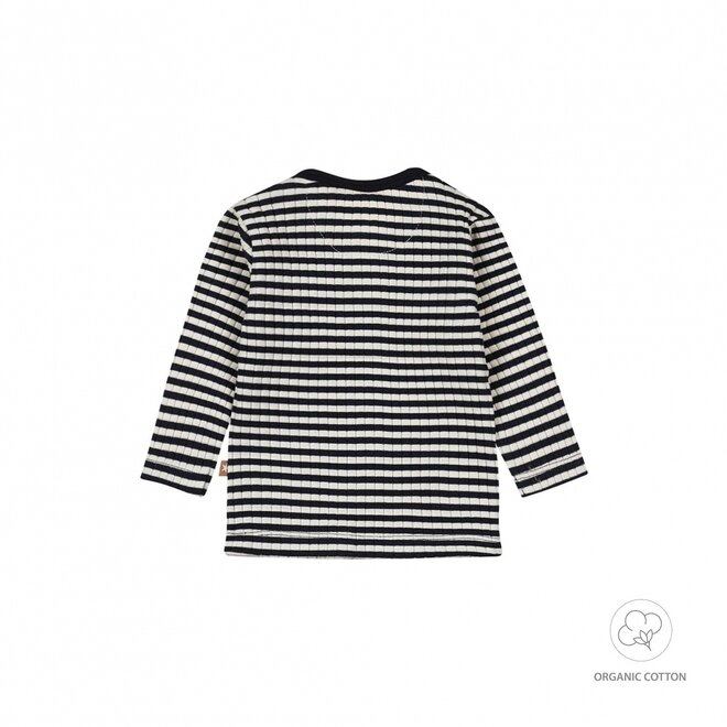 Dirkje boys baby organic longsleeve dark blue striped