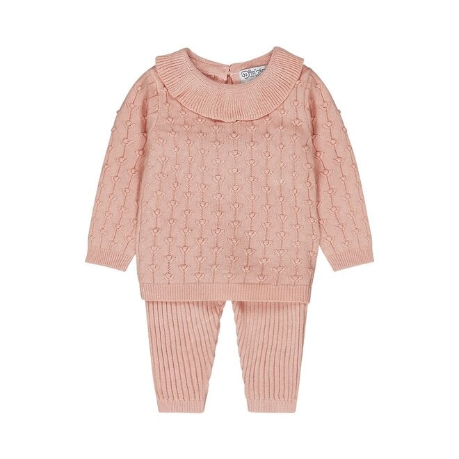 Dirkje Mädchen Baby Set Pullover Hose altrosa Feinstrick