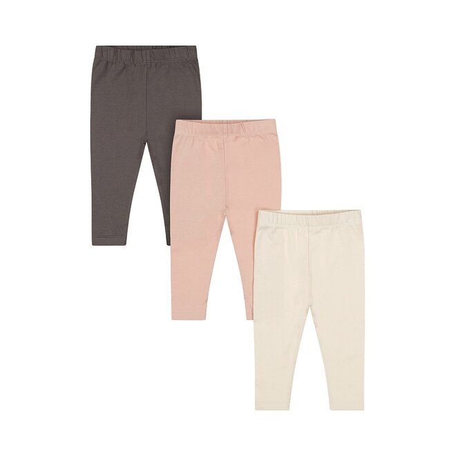 Dirkje Mädchen Leggings 3er Pack braun rosa off white