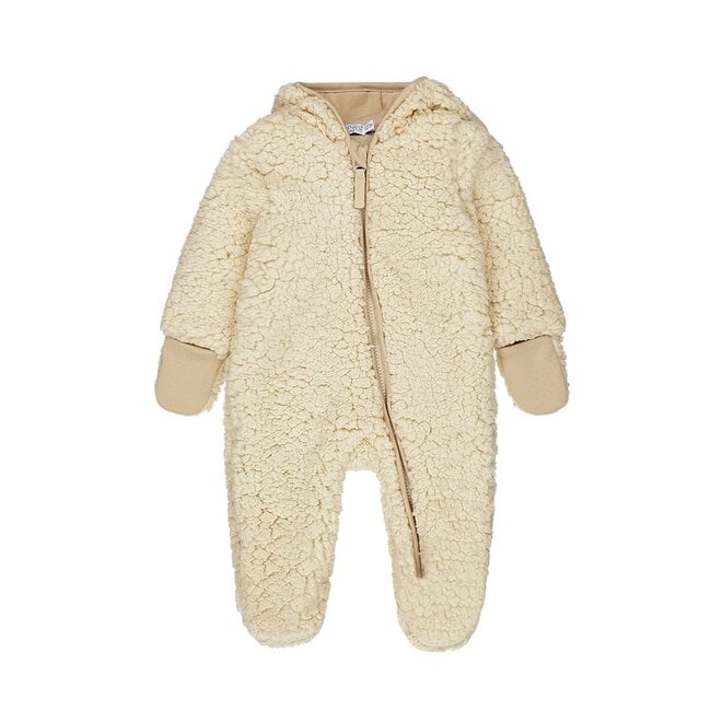 Dirkje unisex teddy snowsuit sand colour hoodie