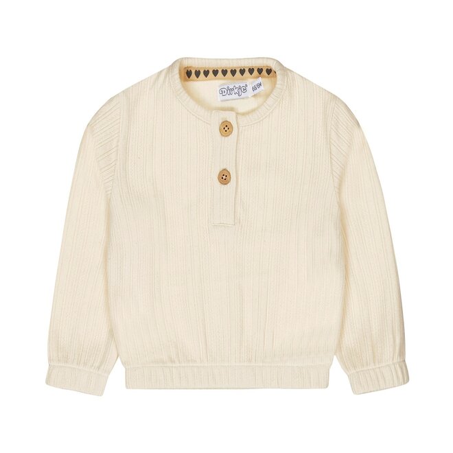 Dirkje girls jumper off white ajour buttons