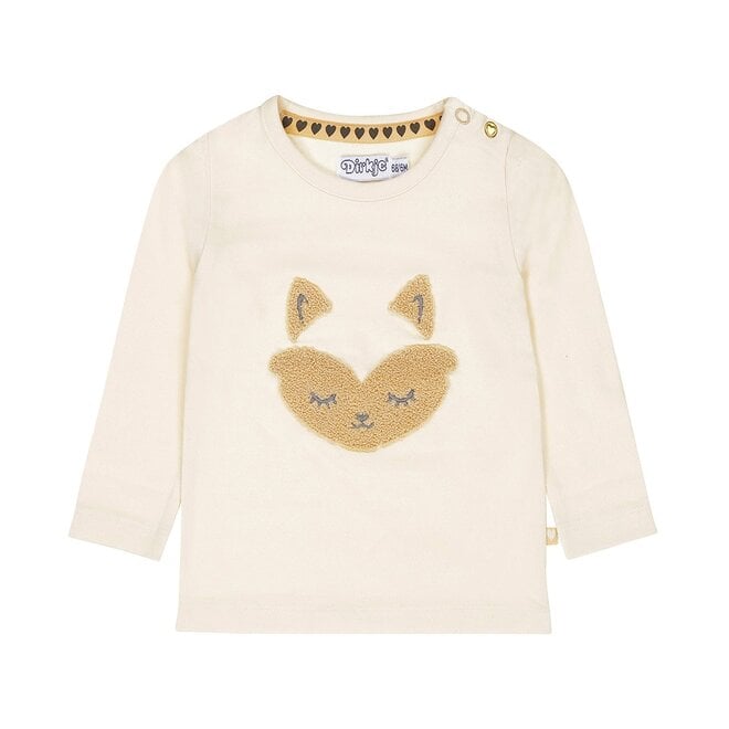 Dirkje Mädchen Longsleeve off white teddy fox