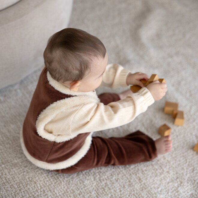 Dirkje meisjes flared broek bruin velours