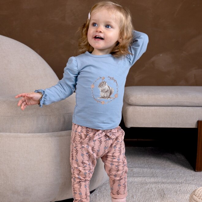 Dirkje girls longsleeve light blue squirrel