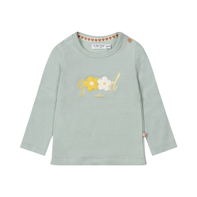 Dirkje girls longsleeve soft blue teddy flower