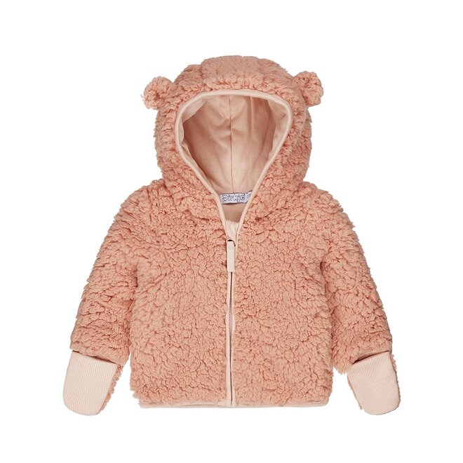 Dirkje Mädchen Teddy Jacke altrosa Kapuzenpulli
