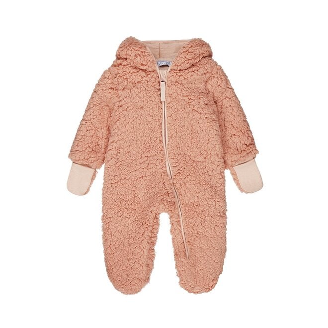 Dirkje meisjes teddy snowsuit oudroze capuchon