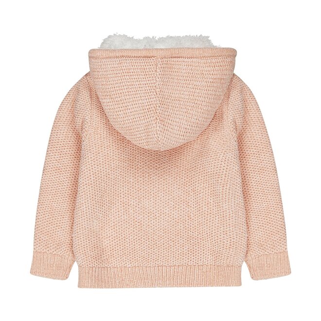 Dirkje girls cardigan old pink knitted hoodie teddy