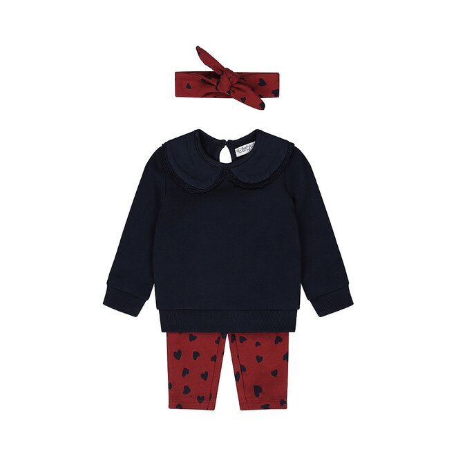 Dirkje Mädchen Set Pullover Hose Haarband dunkelblau