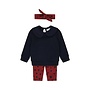 Dirkje girls set jumper trousers hairband dark blue