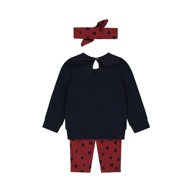 Dirkje girls baby set jumper trousers hairband dark blue