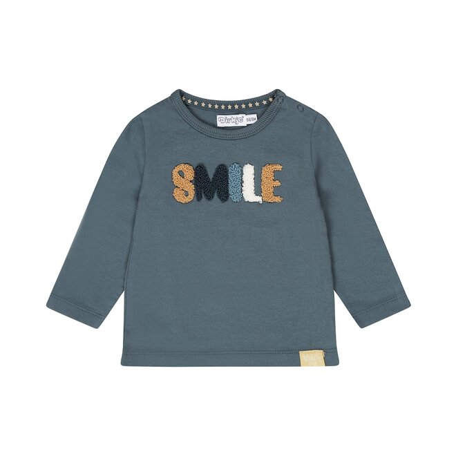 Dirkje Jungen Longsleeve stahlblau teddy smile