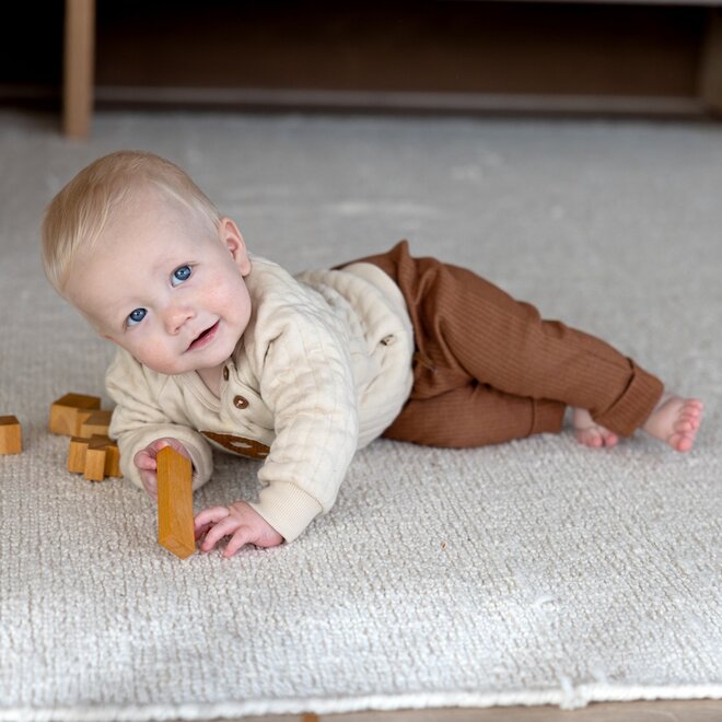 Dirkje jongens baby set sweater broek zandkleur donkerbruin