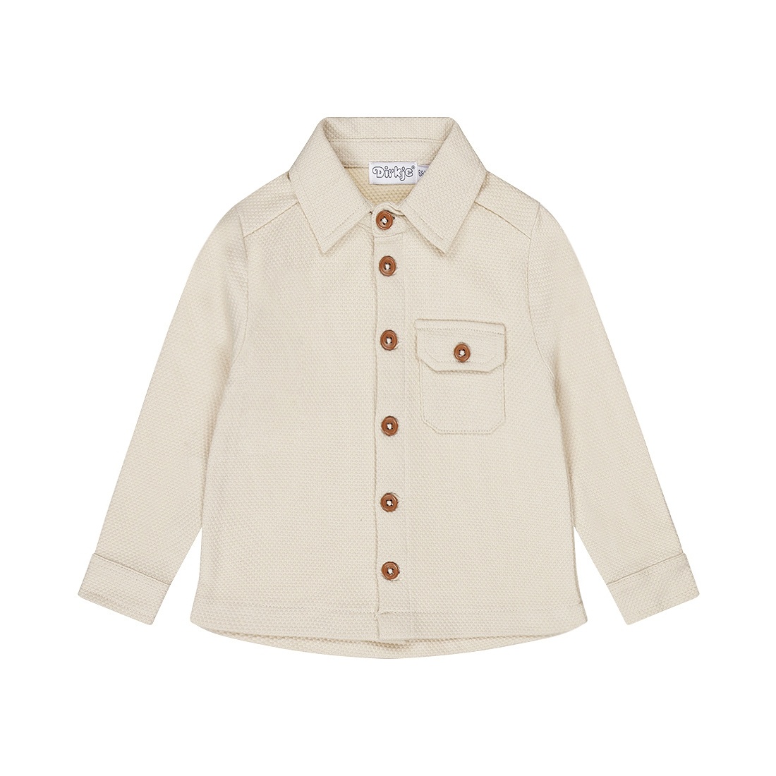 Dirkje jongens blouse zandkleur structuur in stof overshirt Dirkje Dirkje Baby Kidswear