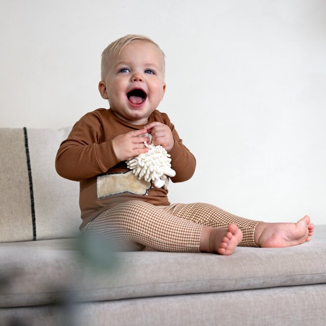 Dirkje Jungen Jogginghose sandfarben pied de poule