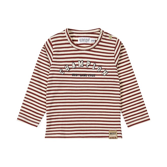 Dirkje boys longsleeve soft red off white striped