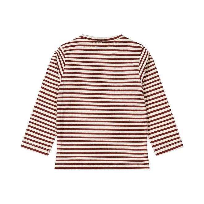 Dirkje boys longsleeve soft red off white striped